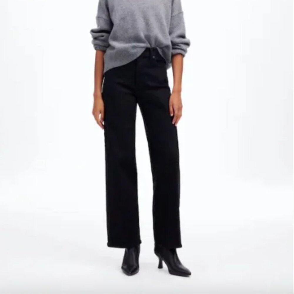 Madewell the perfect vintage wide leg black Denim jeans 25